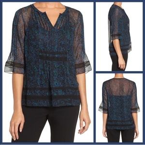 💙 Elie Tahari | Chantal Silk Floral Print Blouse
